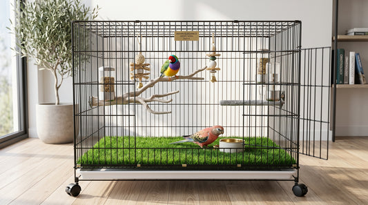 Bird Wheel Cage 3x2x2 - Large Portable Bird Cage with Wheels RizFraz World