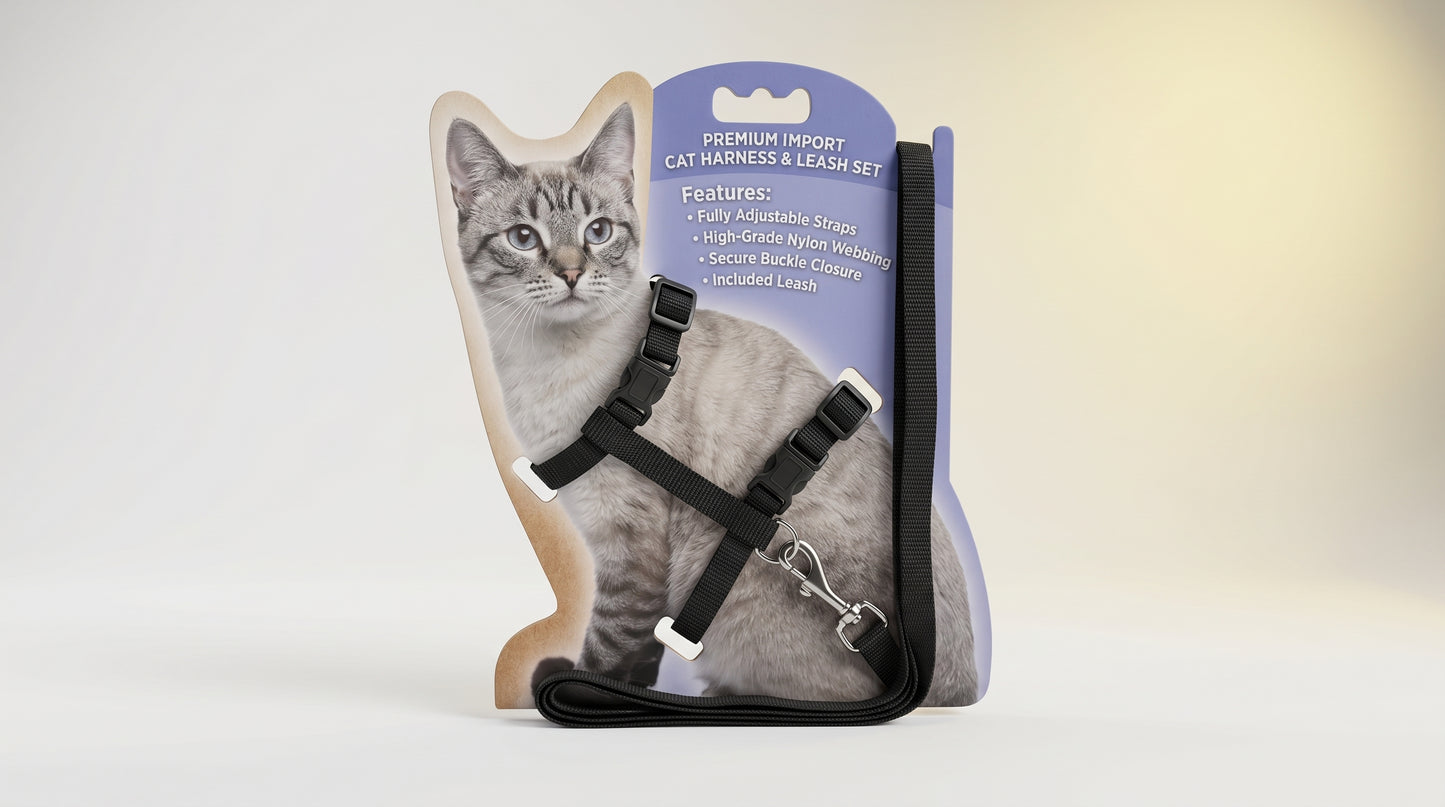 Imported Cat Harness - Comfortable Adjustable Harness for Cats RizFrazWorld