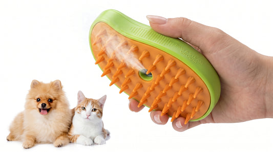 Steam Grooming Brush for Cats & Dogs - Pet Deshedding & Massage Steam Brush RizFrazWorld