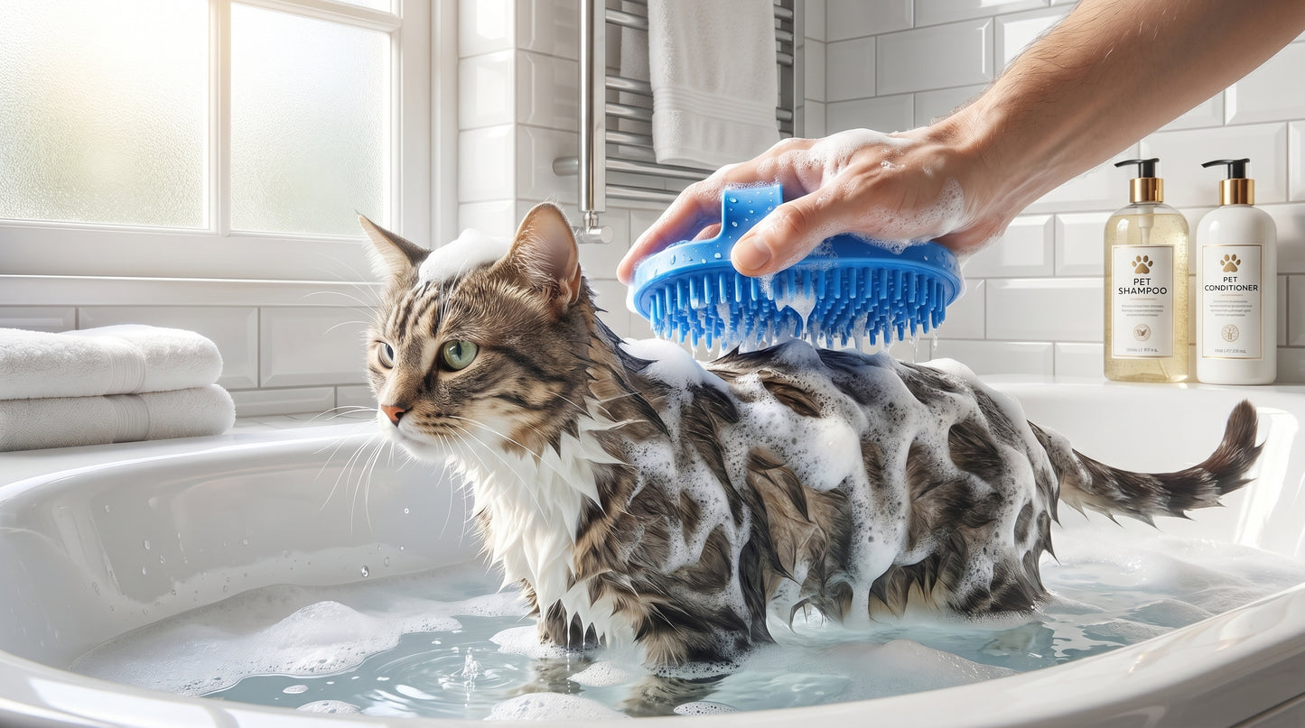 Pet Bath Brush for Cats & Dogs - Soft Grooming & Cleaning Brush for Bath Time RizFrazWorld