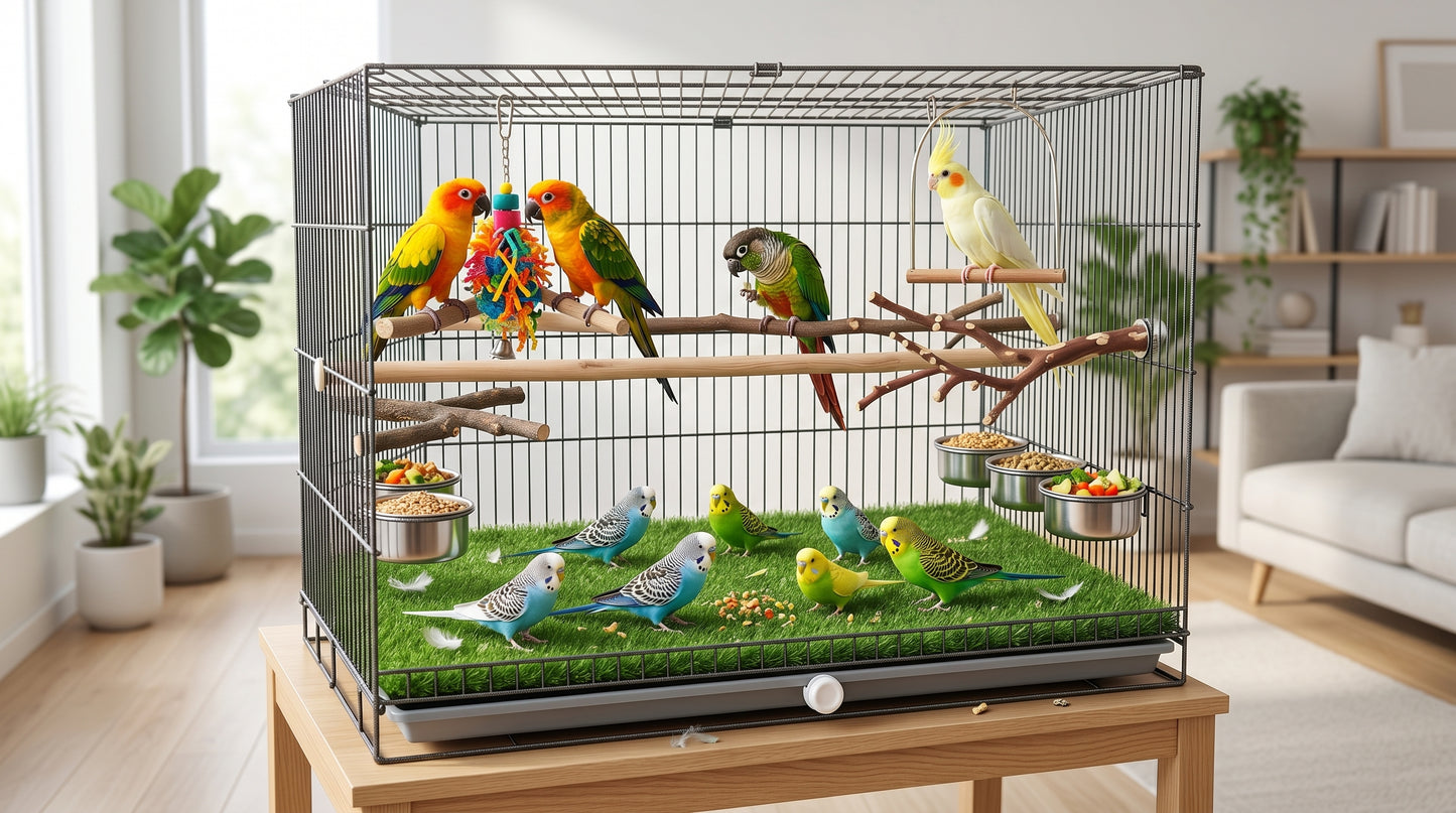 Bird Cage 3x2x2 Bareek Tar - Large Premium Bird Cage for Pet Birds RizFraz World
