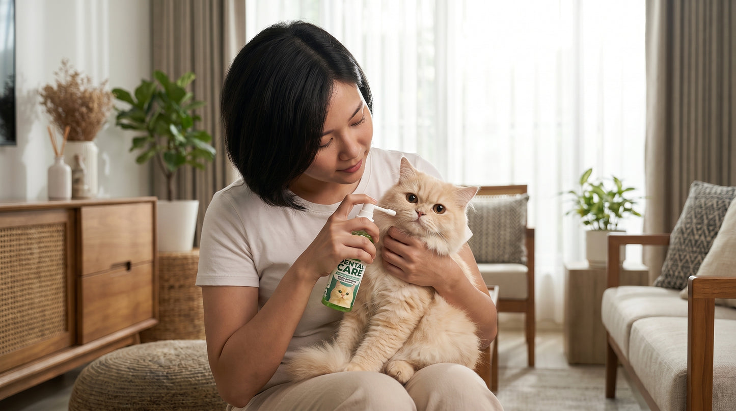 Giggly Tails Dental Spray for Cats & Dogs - Pet Oral Care & Breath Freshener