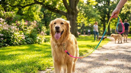 Rainbow Rope Leash with Training Collar 8mm for Dogs – Strong, Colorful & Control Leash RizFraz World