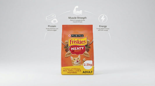 Purina Friskies Meaty Delights Adult Cat Food – High Protein Nutrition for Strong Muscles & Energy (400g / 1kg / 2.5kg) RizFrazWorld