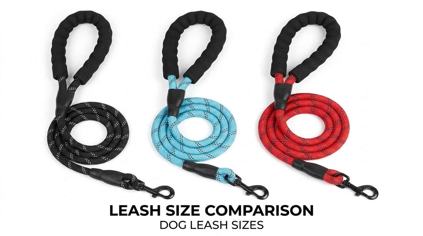 Imported Round Rope Leash with Rubber Handle for Dogs (S, M, L) – Strong, Comfortable & Durable RizFraz World