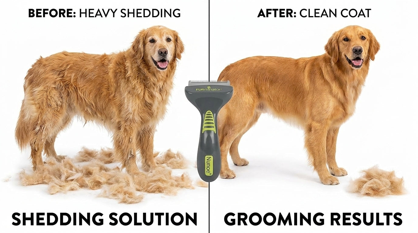 Nunbell Furminator Large for Dogs & Cats – Professional Deshedding Tool for Heavy Shedding Control RizFraz World