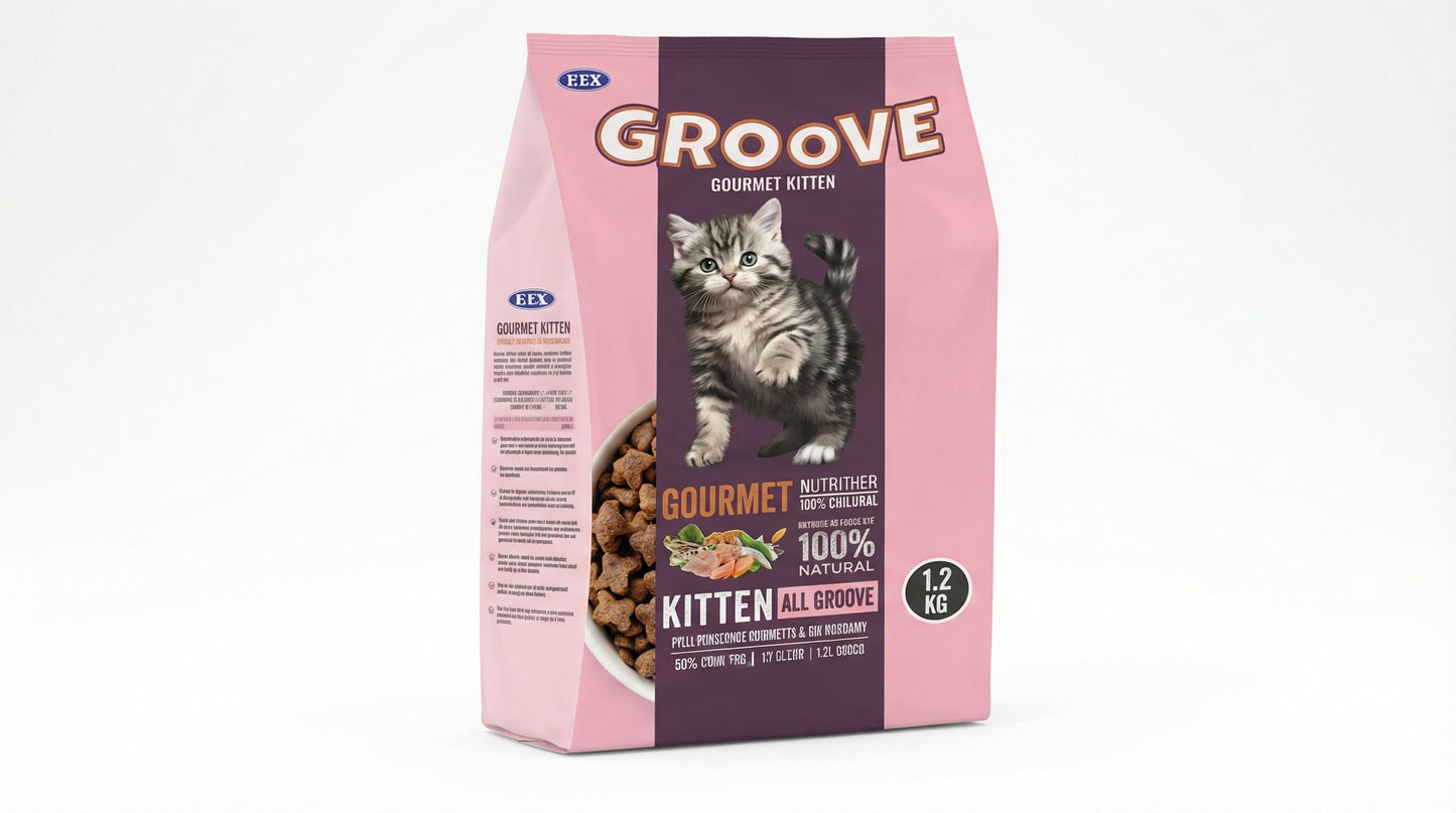 Groove Kitten Food 1.2KG Gourmet – Complete Nutrition for Healthy Growth & Development RizFraz World