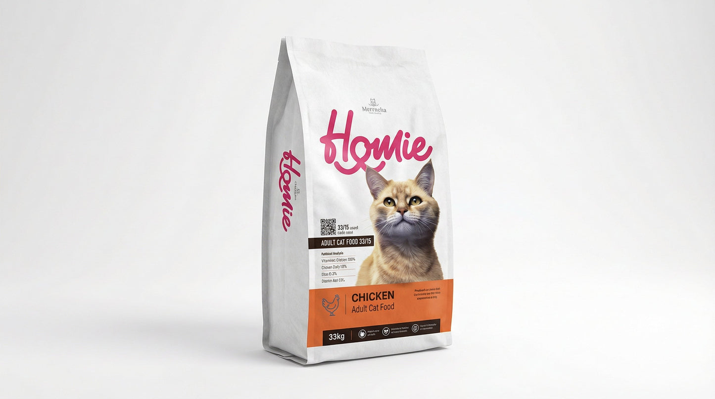 Homie Adult Cat Food 33/15 – High-Protein Nutrition for Active Adult Cats (1.5KG / 2.75KG / 15KG) RizFraz World