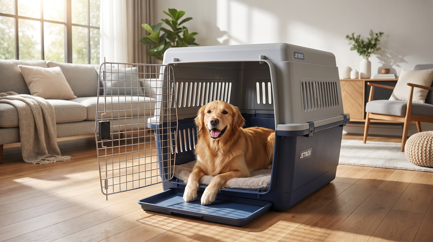 JETBOX Pet Cage with Removable Tray – Heavy Duty Dog & Cat Crate - S, M, L, XL, XXL