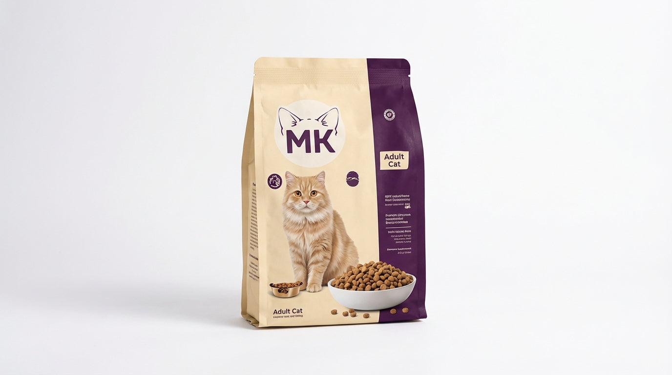 MK Cat Food Complete Nutrition for Adult Cats – Healthy Digestion & Shiny Coat (500g / 1kg) RizFraz World