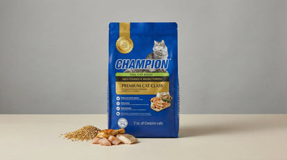 Champion Cat Food All Life Stages – Complete Nutrition for Kittens & Adult Cats (500g / 1.5kg / 5kg / 10kg) RizFraz World