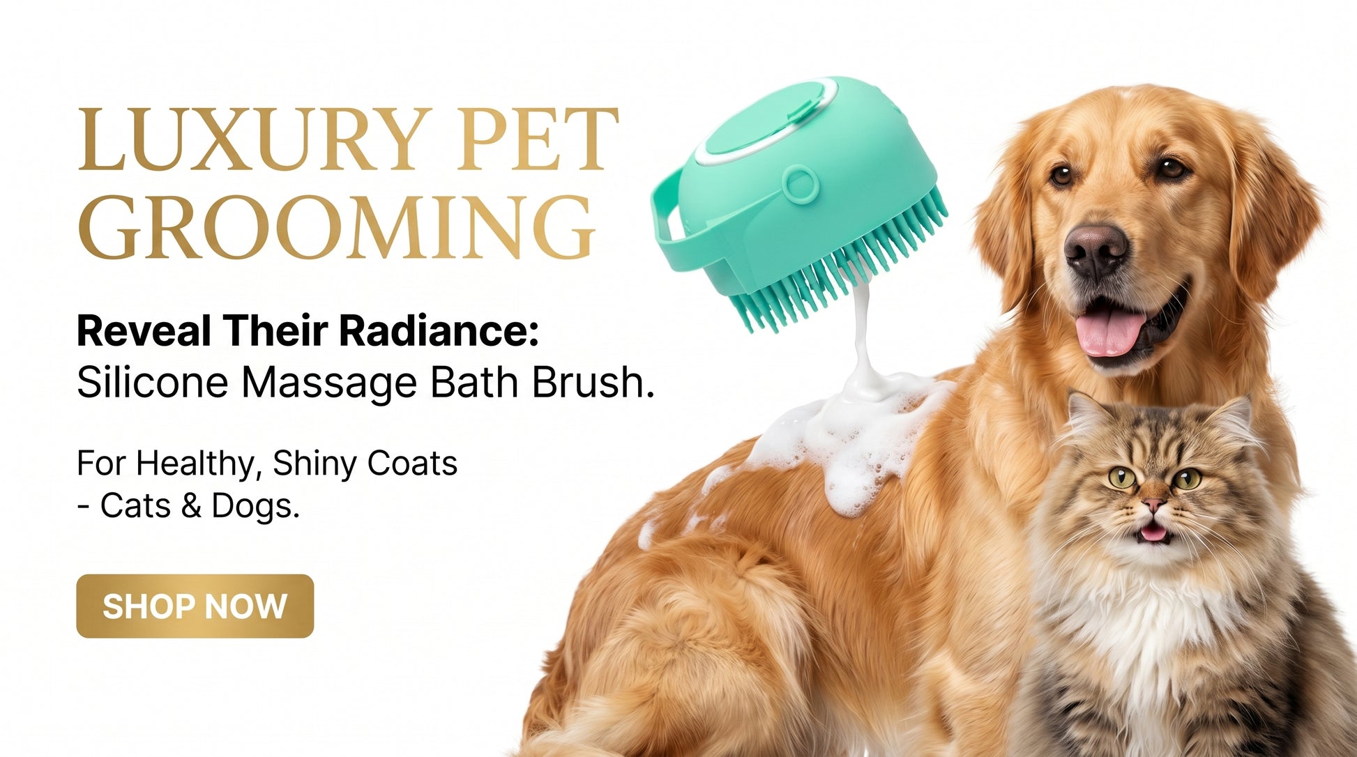 Silicone Massage Bath Brush for Pets - Soft Grooming & Bath Brush for Cats & Dogs RizFrazWorld