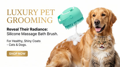 Silicone Massage Bath Brush for Pets - Soft Grooming & Bath Brush for Cats & Dogs RizFrazWorld