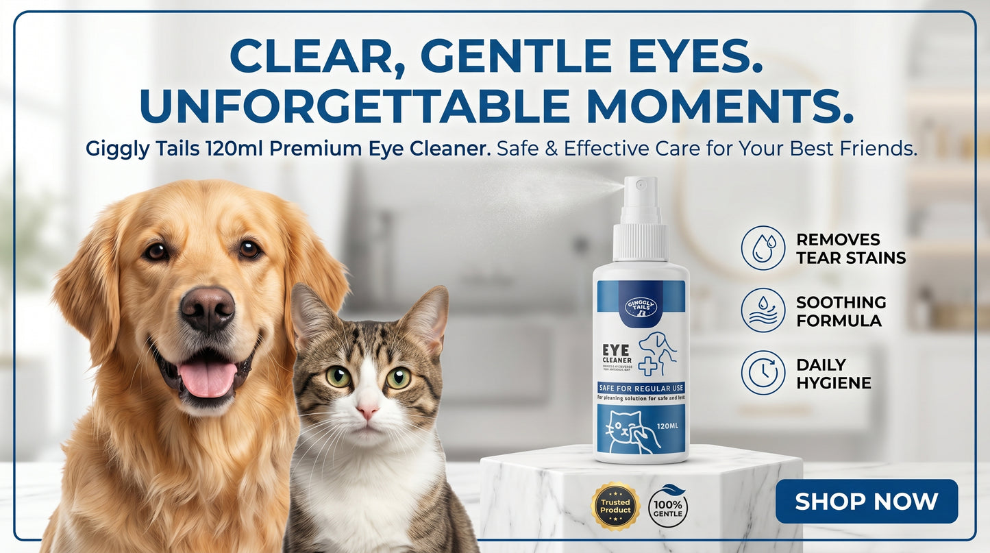 Giggly Tails Eye Cleaner 120ml for Cats & Dogs - Pet Eye Cleaning Solution