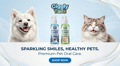 Giggly Tails Dental Spray for Cats & Dogs - Pet Oral Care & Breath Freshener