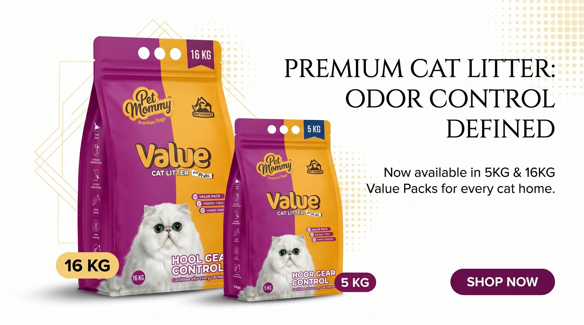 Pet Mommy Cat Litter Value Pack 5KG & 16KG - Premium Cat Litter for Daily Hygiene RizFraz World