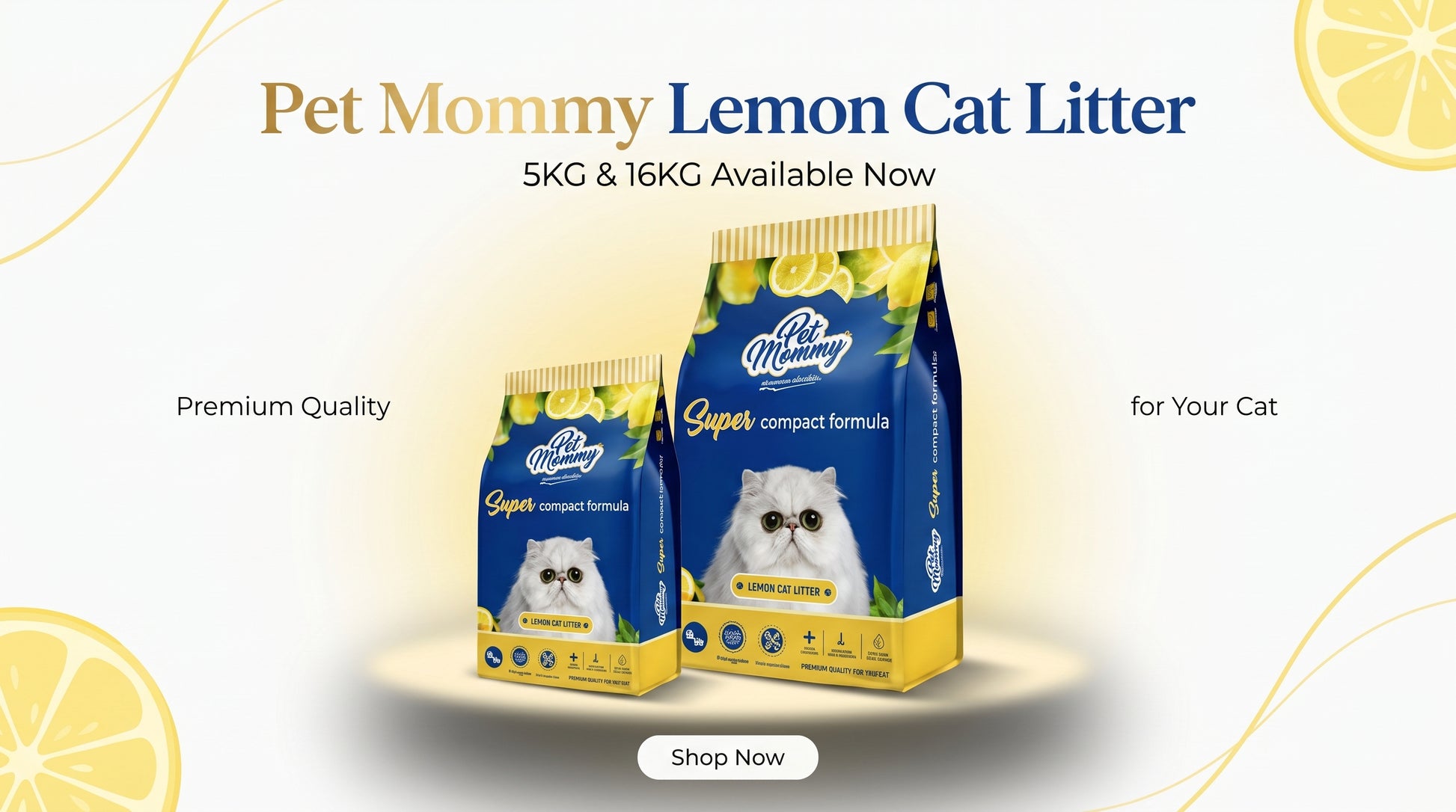 Pet Mommy Lemon Cat Litter 5KG & 16KG - Premium Lemon Fresh Cat Litter RizFraz World