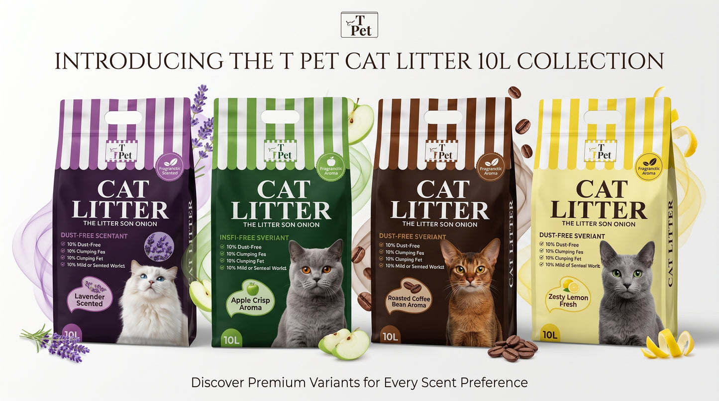 T Pet Cat Litter 10L - Apple, Coffee, Lemon & Lavender Cat Litter RizFraz World