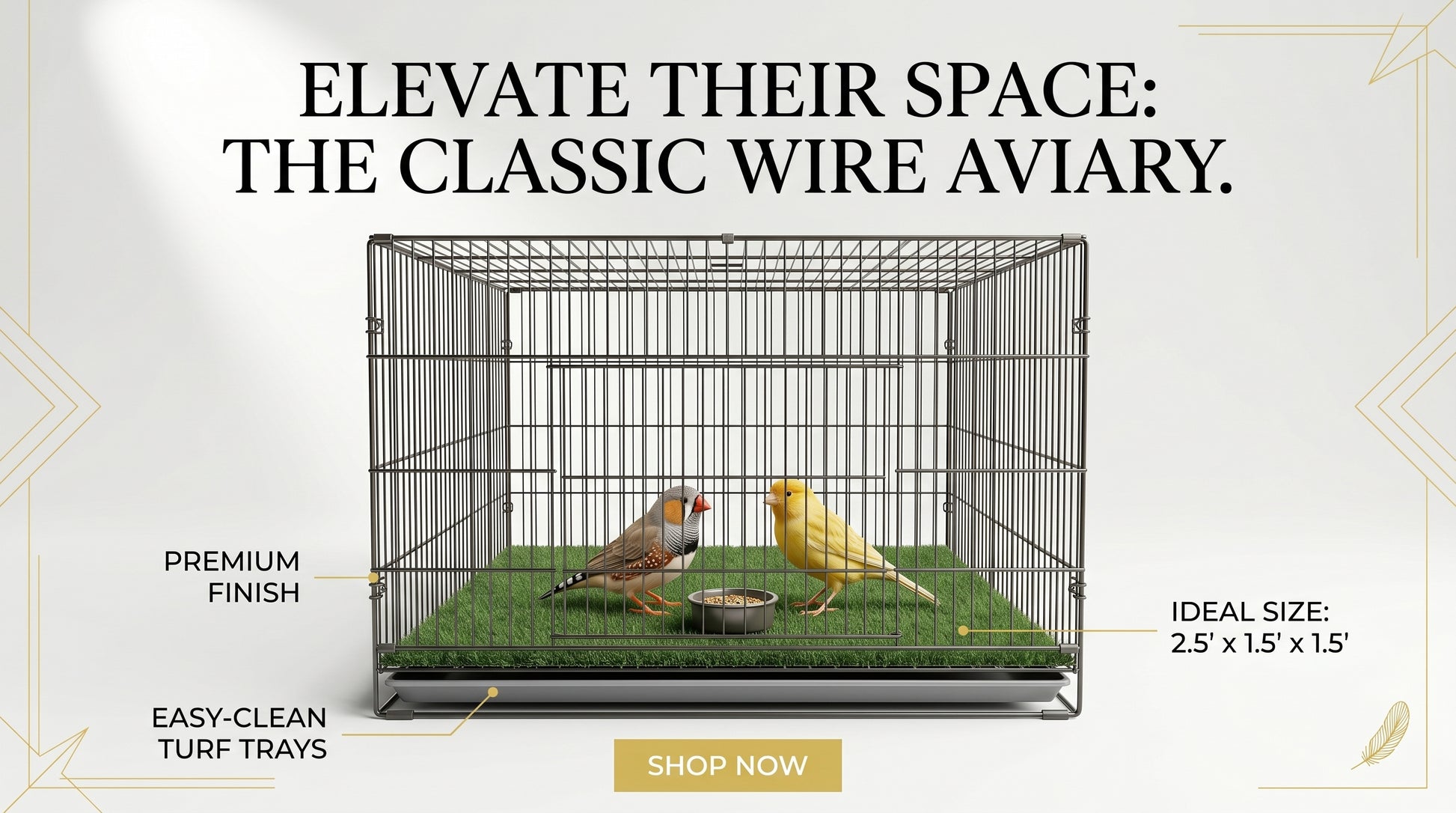 Bird Cage 2.5x1.5x1.5 - Spacious Pet Bird Cage for Comfortable Living RizFraz World