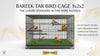 Bird Cage 3x2x2 Bareek Tar - Large Premium Bird Cage for Pet Birds