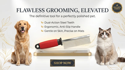 Single Steel Pet Comb - Stainless Steel Grooming Comb for Cats & Dogs RizFraz World