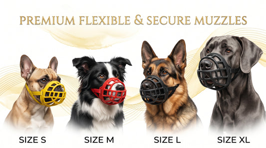 Rubber Dog Muzzle S, M, L & XL - Comfortable Pet Safety Muzzle RizFraz World