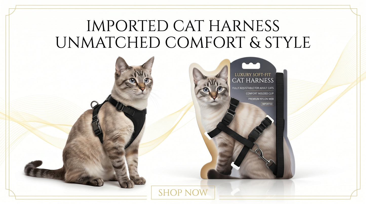 Imported Cat Harness - Comfortable Adjustable Harness for Cats RizFrazWorld