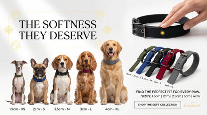 Soft Dog Collar 1.5cm, 2cm, 2.5cm, 3cm & 4cm - Comfortable Adjustable Pet Collar RizFrazWorld