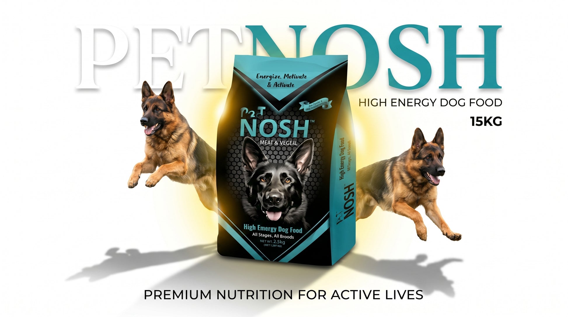 PETNOSH High Energy Dog Food 15KG - Complete Nutrition for Active Adult Dogs RizFrazWorld
