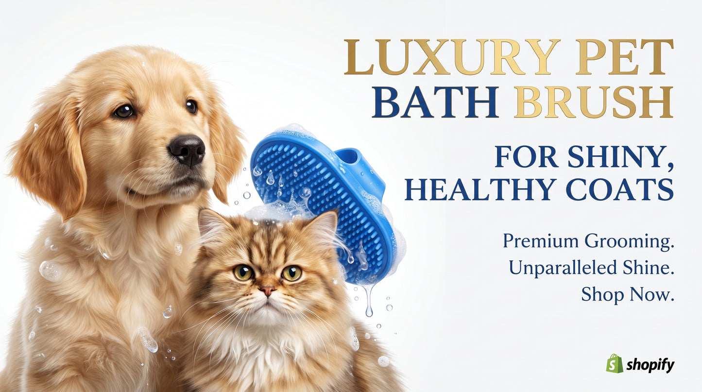 Pet Bath Brush for Cats & Dogs - Soft Grooming & Cleaning Brush for Bath Time RizFrazWorld
