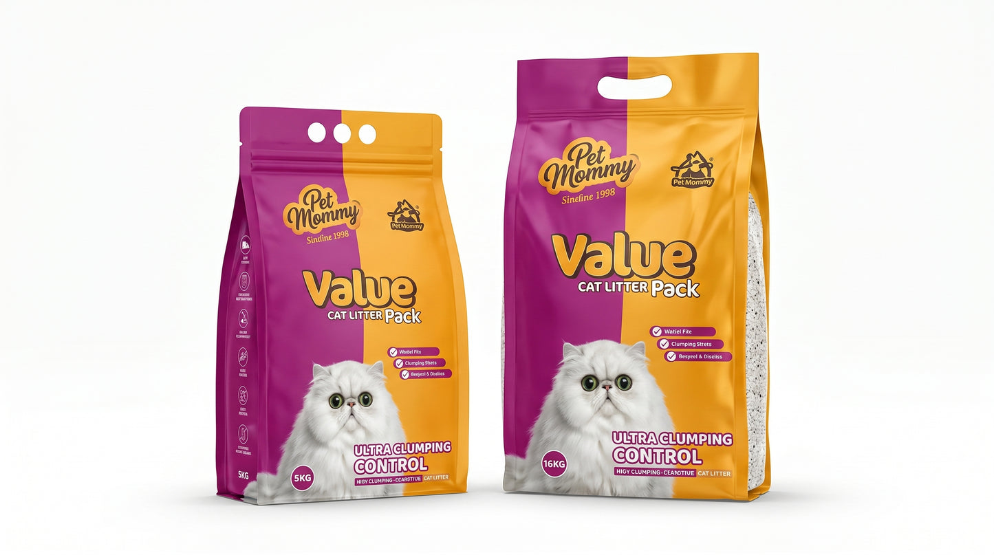 Pet Mommy Cat Litter Value Pack 5KG & 16KG - Premium Cat Litter for Daily Hygiene RizFraz World