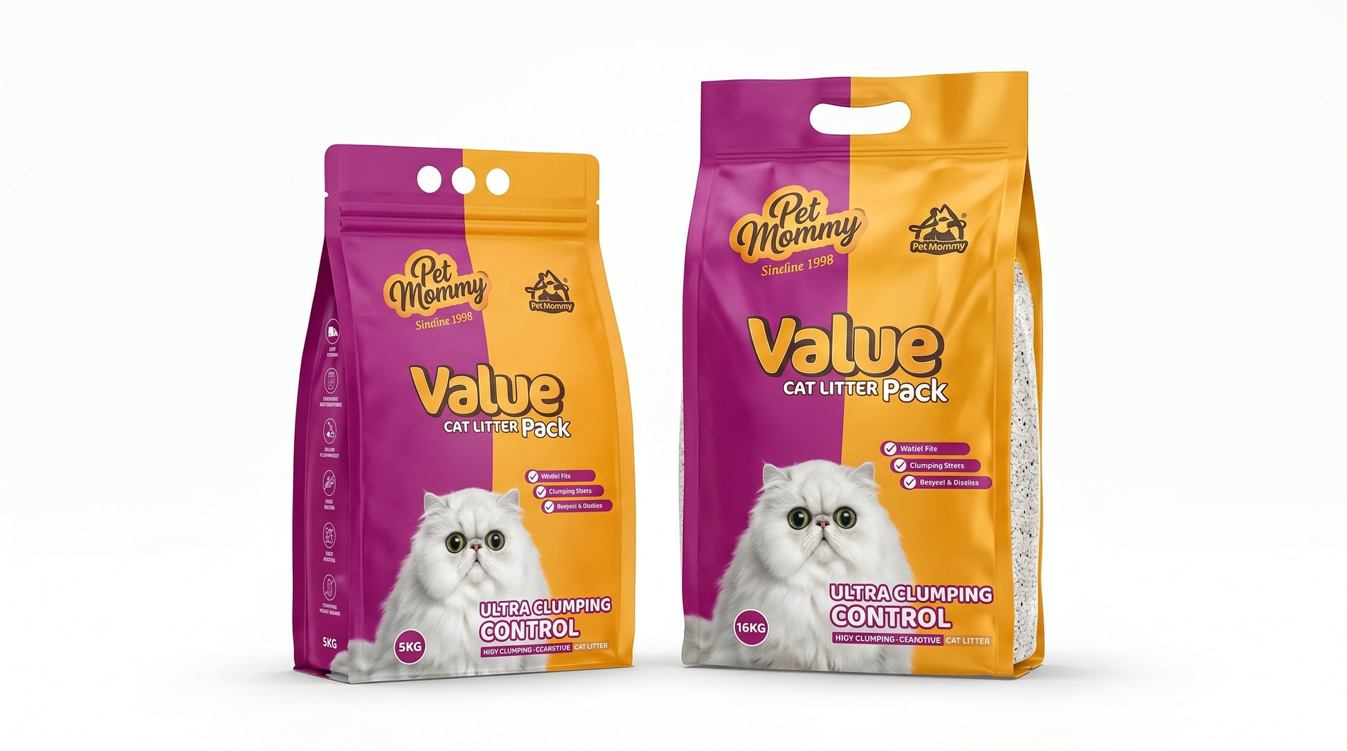 Pet Mommy Cat Litter Value Pack 5KG & 16KG - Premium Cat Litter for Daily Hygiene RizFraz World