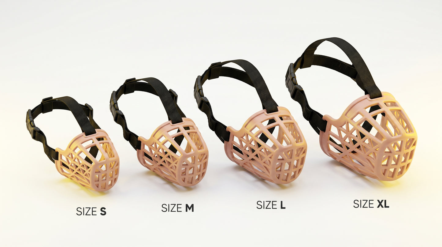 Plastic Dog Muzzle S, M, L & XL - Comfortable Pet Safety Muzzle RizFraz World