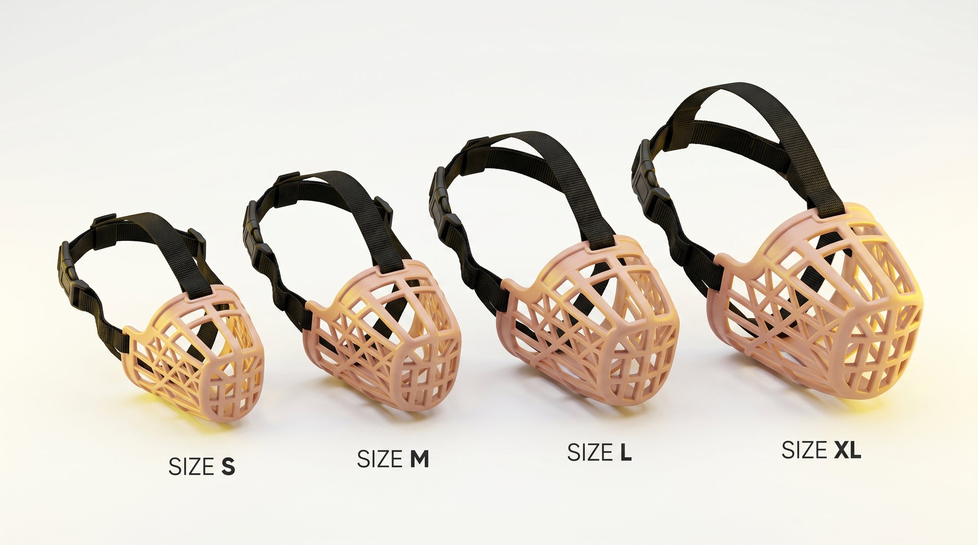 Plastic Dog Muzzle S, M, L & XL - Comfortable Pet Safety Muzzle RizFraz World