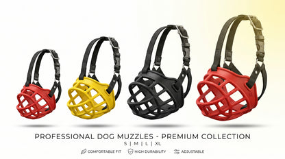 Rubber Dog Muzzle S, M, L & XL - Comfortable Pet Safety Muzzle RizFraz World