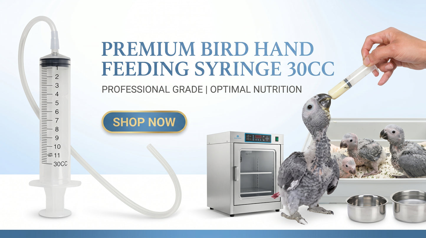 Bird Hand Feeding Syringe 30CC with Silicone Tube - Baby Bird Feeding Syringe for Chicks & Hand Rearing RizFrazWorld