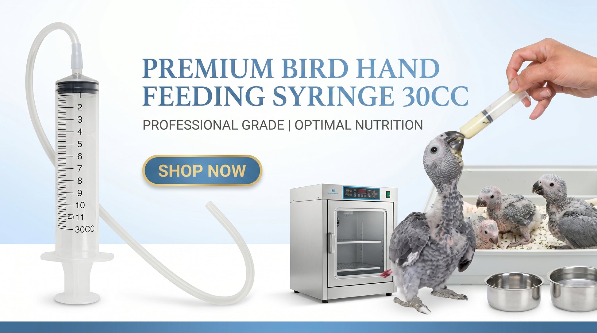Bird Hand Feeding Syringe 30CC with Silicone Tube - Baby Bird Feeding Syringe for Chicks & Hand Rearing RizFrazWorld