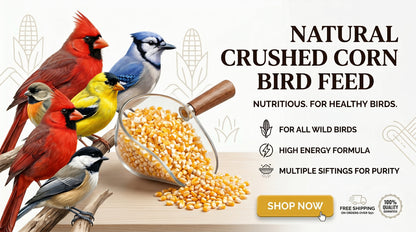 Crushed Corn Bird Feed - Premium Cracked Corn Feed for Poultry, Pigeons & Pet Birds RizFrazWorld