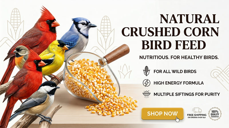 Crushed Corn Bird Feed - Premium Cracked Corn Feed for Poultry, Pigeons & Pet Birds RizFrazWorld