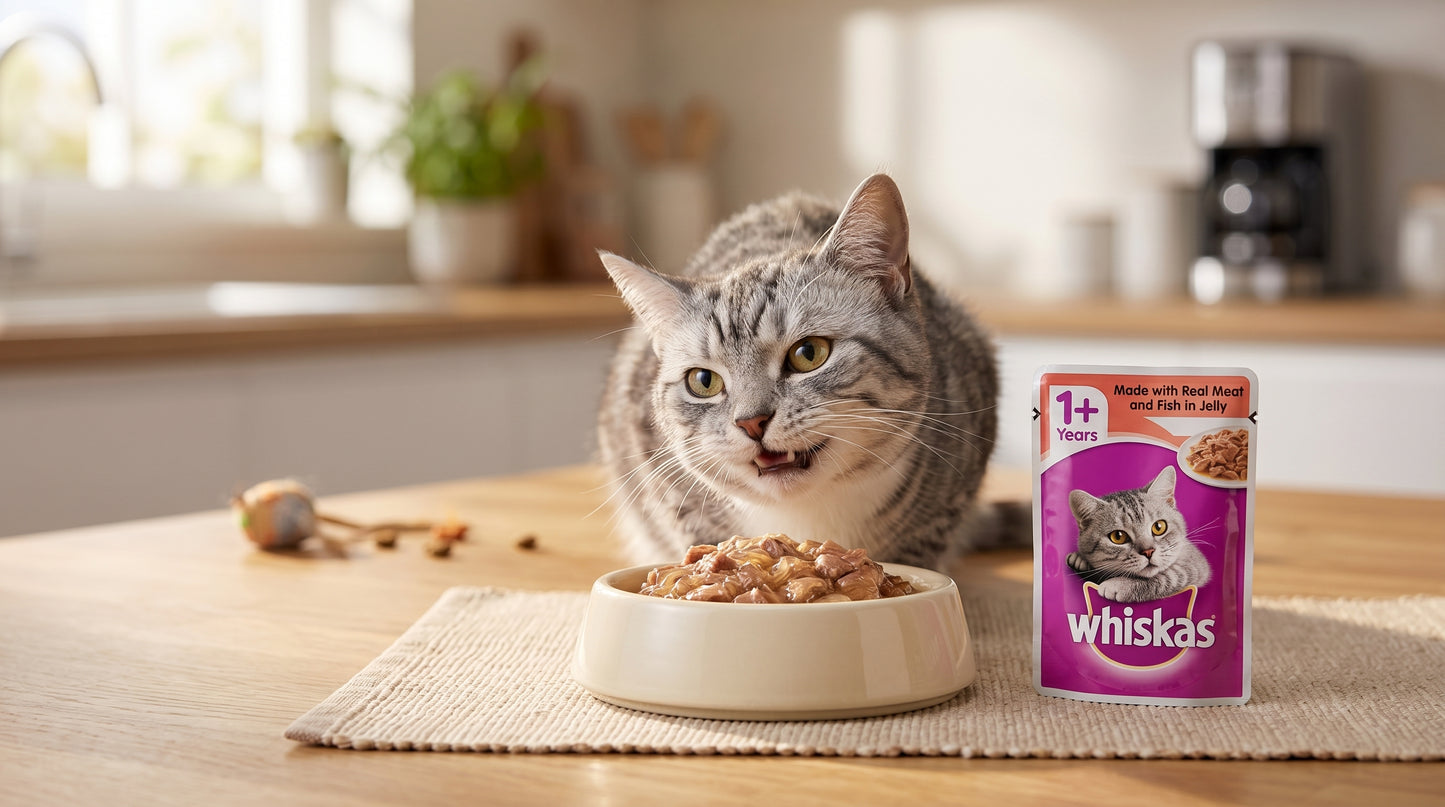Whiskas Jelly Wet Cat Food - Complete & Balanced Nutrition for Adult Cats RizFrazWorld