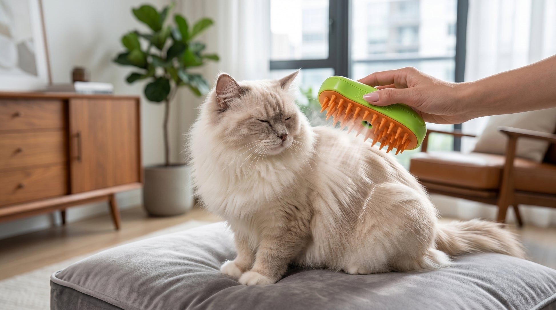 Steam Grooming Brush for Cats & Dogs - Pet Deshedding & Massage Steam Brush RizFrazWorld