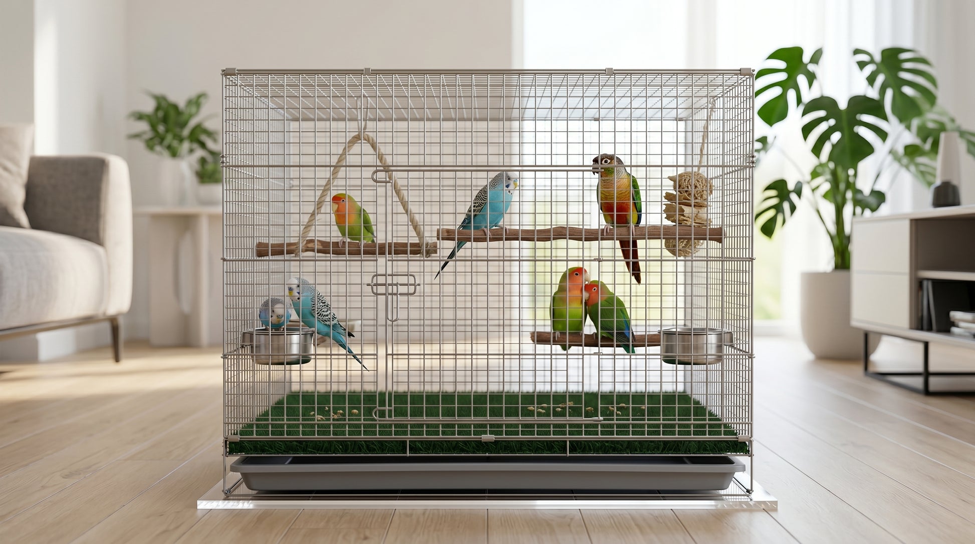 Bird Cage 3x2x2 Bareek Tar - Large Premium Bird Cage for Pet Birds RizFraz World