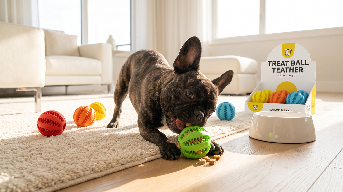 Treat Ball Teather S/M - Interactive Pet Toy for Cats & Dogs RizFrazWorld