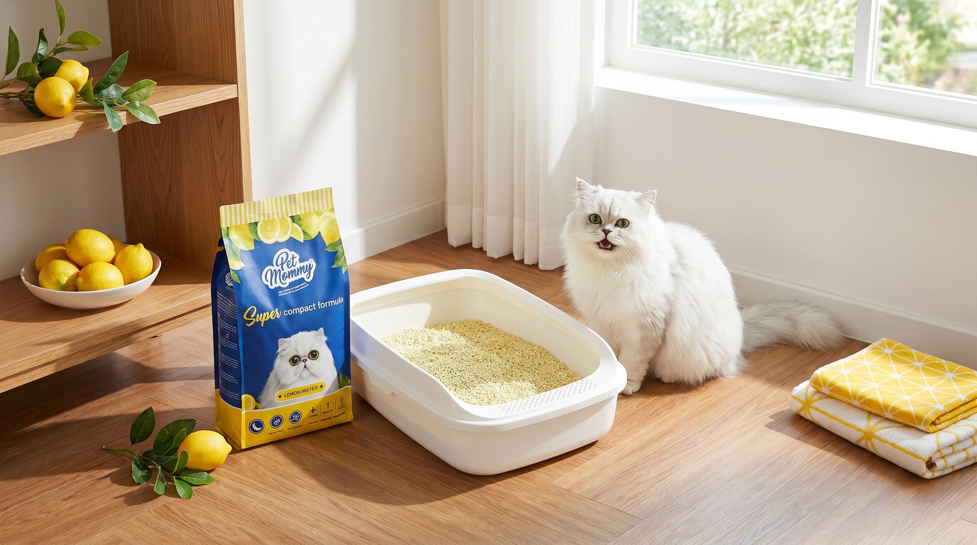 Pet Mommy Lemon Cat Litter 5KG & 16KG - Premium Lemon Fresh Cat Litter RizFraz World