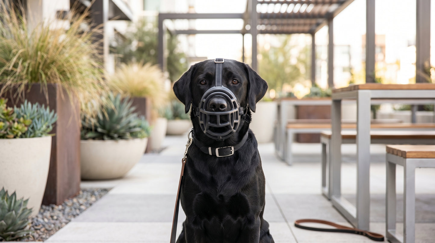 Rubber Dog Muzzle S, M, L & XL - Comfortable Pet Safety Muzzle RizFraz World
