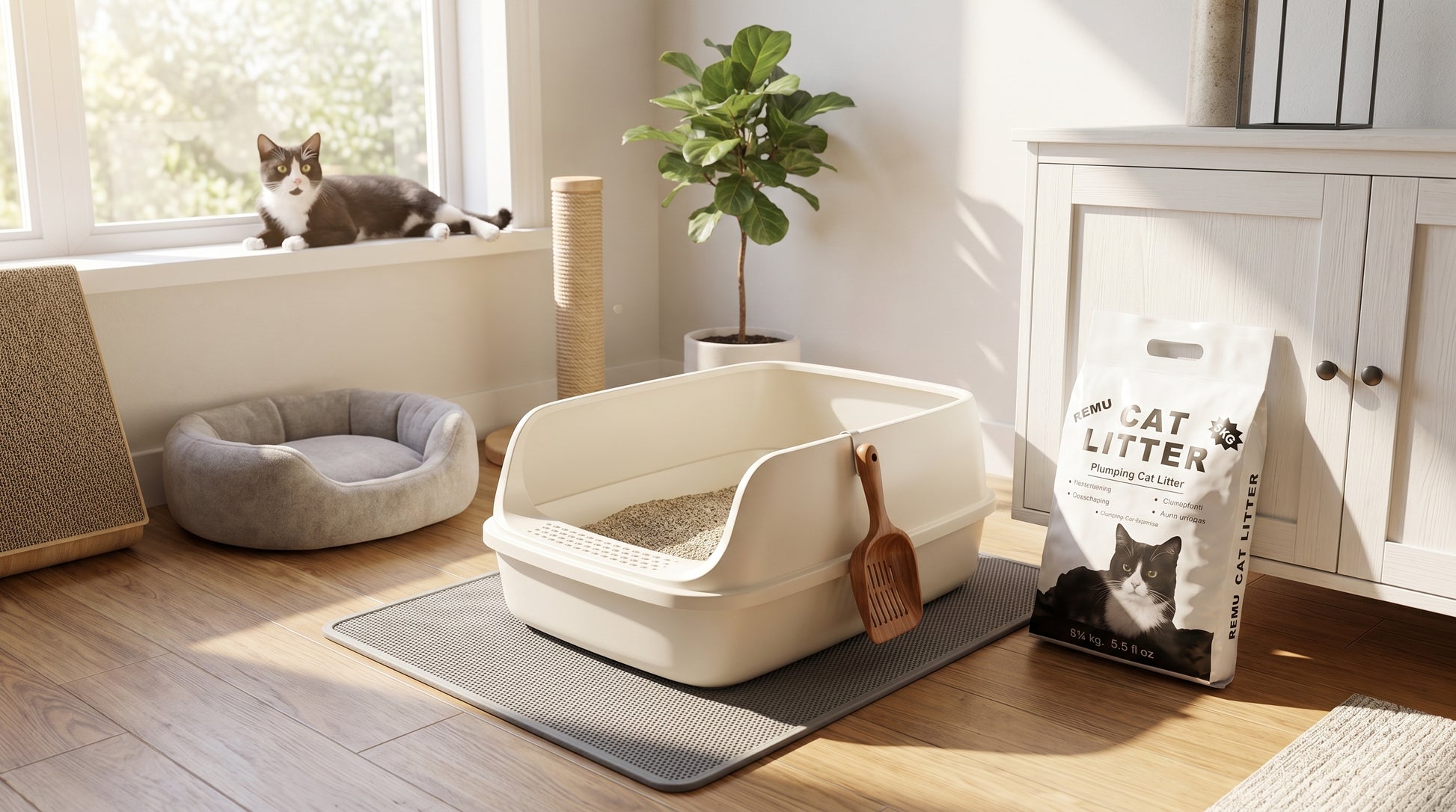 Remu Cat Litter 5KG - Premium Cat Litter for Daily Hygiene RizFraz World