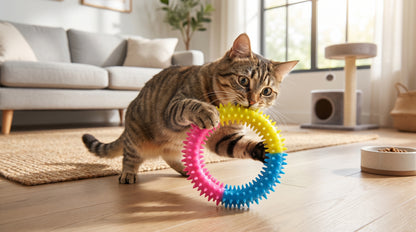 Ring Teather S/M/L - Interactive Chew Toy for Cats & Dogs RizFrazWorld