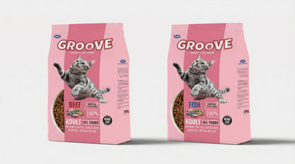 Groove Adult Cat Food 1.2KG – Beef or Fish Recipe for Healthy Digestion & Daily Energy RizFraz World