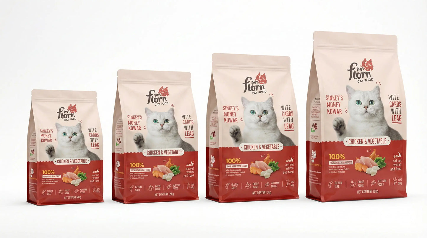 FLORI PET Cat Food All Life Stages – Complete Dry Food for Cats (500g, 1.5kg, 3kg, 10kg) RizFraz World