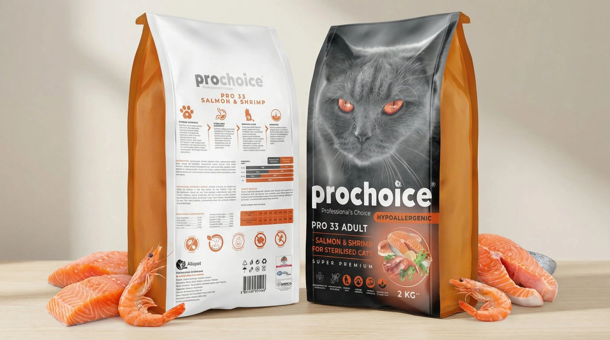 PRO CHOICE Sterilised Cat Food – Salmon & Shrimp | Balanced Dry Nutrition (2kg / 15kg) RizFrazWorld